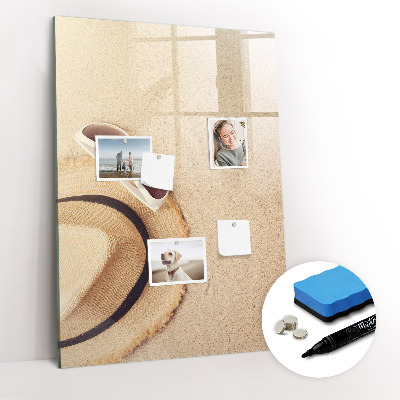Glazen magneetbord met decoratieve print Zandbank