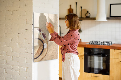 Glazen magneetbord met decoratieve print Zandbank