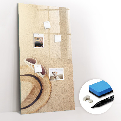 Glazen magneetbord met decoratieve print Zandbank