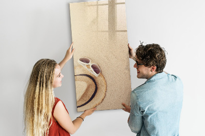 Glazen magneetbord met decoratieve print Zandbank