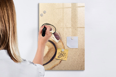 Glazen magneetbord met decoratieve print Zandbank