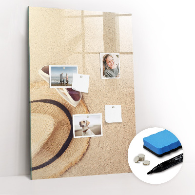 Glazen magneetbord met decoratieve print Zandbank