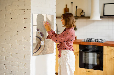 Glazen magneetbord met decoratieve print Zandbank