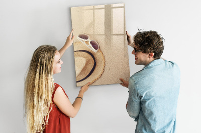 Glazen magneetbord met decoratieve print Zandbank