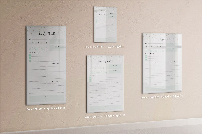 Wandbord van glas magnetisch en uitwisbaar Dagelijks schema