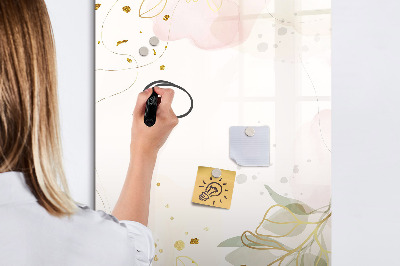 Magnetisch memobord van glas voor aan de muur Gouden groenten abstract