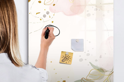 Magnetisch memobord van glas voor aan de muur Gouden groenten abstract