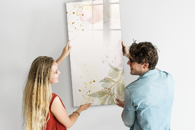 Magnetisch memobord van glas voor aan de muur Gouden groenten abstract