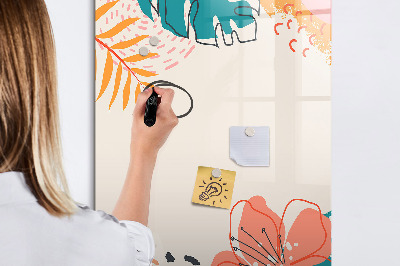 Glazen magneetbord met decoratieve print Zomerbloem