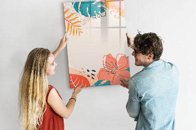 Glazen magneetbord met decoratieve print Zomerbloem