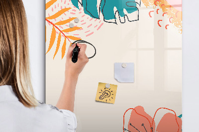 Glazen magneetbord met decoratieve print Zomerbloem