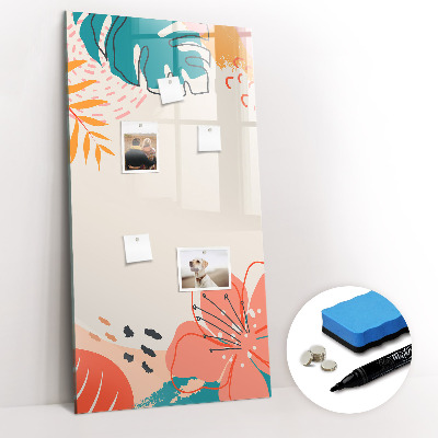 Glazen magneetbord met decoratieve print Zomerbloem