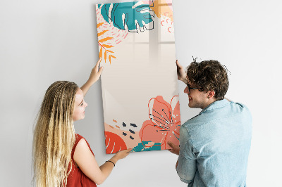 Glazen magneetbord met decoratieve print Zomerbloem