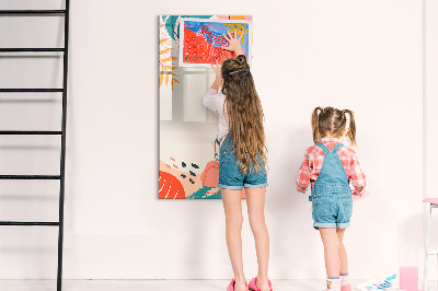 Glazen magneetbord met decoratieve print Zomerbloem