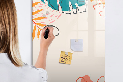 Glazen magneetbord met decoratieve print Zomerbloem