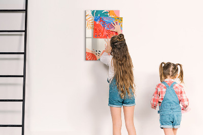 Glazen magneetbord met decoratieve print Zomerbloem