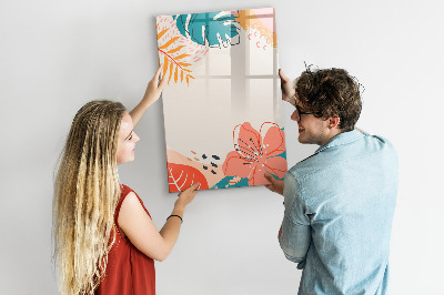 Glazen magneetbord met decoratieve print Zomerbloem