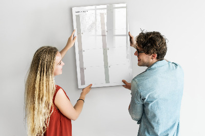 Wandbord van glas magnetisch en uitwisbaar Wekelijkse planner
