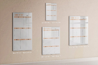 Glazen magneetbord met decoratieve print Schoonmaakchecklist