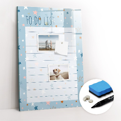 Magnetisch memobord van glas voor aan de muur Takenlijst