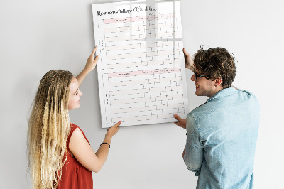 Wandbord van glas magnetisch en uitwisbaar Checklist aansprakelijkheid