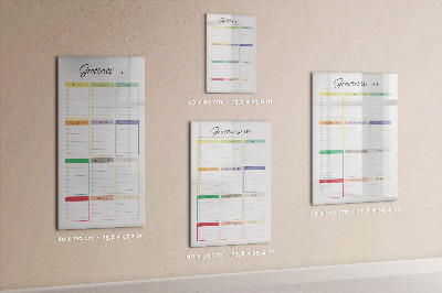 Magnetisch memobord van glas voor aan de muur boodschappenlijstje