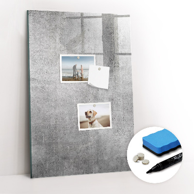 Glazen magneetbord met decoratieve print Licht beton