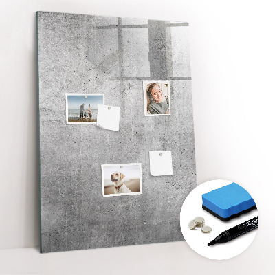 Glazen magneetbord met decoratieve print Licht beton