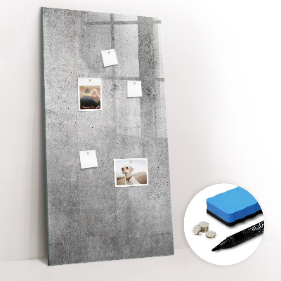 Glazen magneetbord met decoratieve print Licht beton