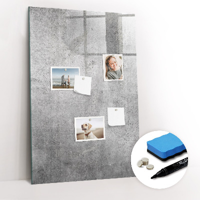 Glazen magneetbord met decoratieve print Licht beton