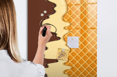 Wandbord van glas magnetisch en uitwisbaar IJs met topping