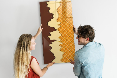 Wandbord van glas magnetisch en uitwisbaar IJs met topping