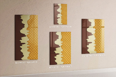 Wandbord van glas magnetisch en uitwisbaar IJs met topping