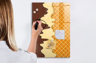 Wandbord van glas magnetisch en uitwisbaar IJs met topping