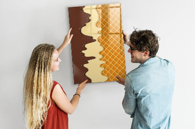 Wandbord van glas magnetisch en uitwisbaar IJs met topping