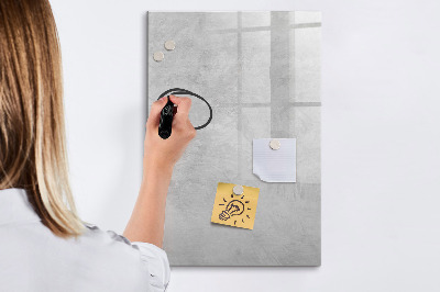 Glazen magneetbord met decoratieve print Licht beton
