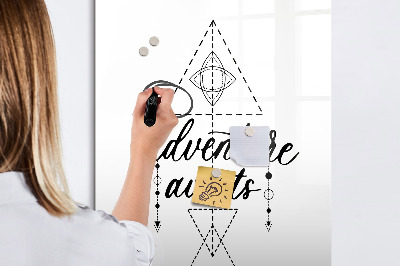 Magnetisch memobord van glas voor aan de muur Avontuur