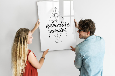 Magnetisch memobord van glas voor aan de muur Avontuur