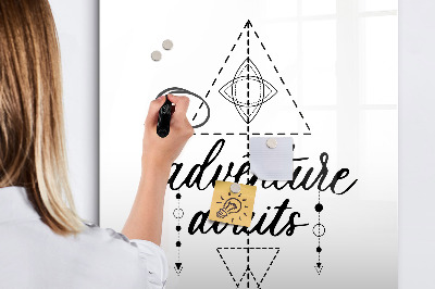 Magnetisch memobord van glas voor aan de muur Avontuur