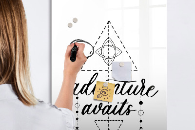 Magnetisch memobord van glas voor aan de muur Avontuur