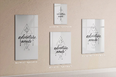 Magnetisch memobord van glas voor aan de muur Avontuur