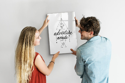 Magnetisch memobord van glas voor aan de muur Avontuur
