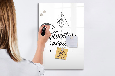 Magnetisch memobord van glas voor aan de muur Avontuur