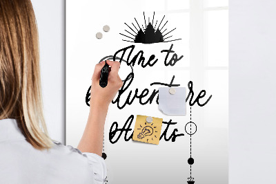 Wandbord van glas magnetisch en uitwisbaar Avontuur