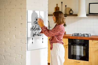 Wandbord van glas magnetisch en uitwisbaar Avontuur