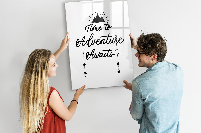 Wandbord van glas magnetisch en uitwisbaar Avontuur