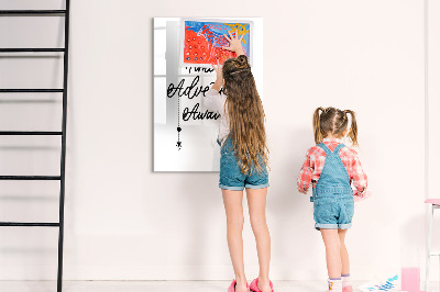 Wandbord van glas magnetisch en uitwisbaar Avontuur