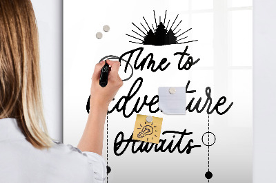 Wandbord van glas magnetisch en uitwisbaar Avontuur