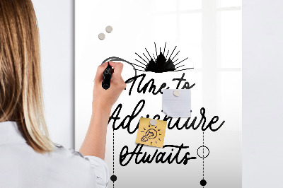 Wandbord van glas magnetisch en uitwisbaar Avontuur