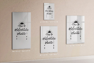 Wandbord van glas magnetisch en uitwisbaar Avontuur